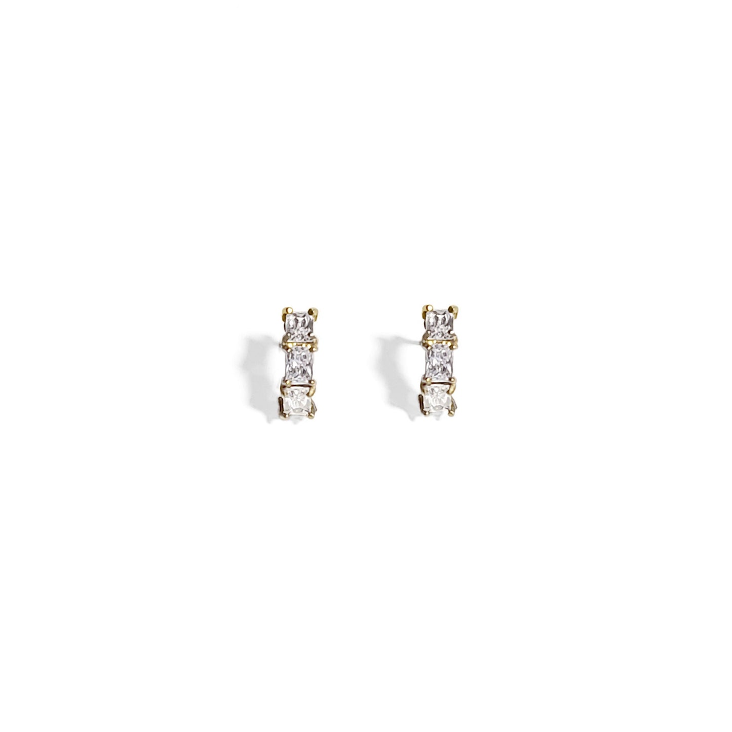 Mini Baguette Huggie Studs