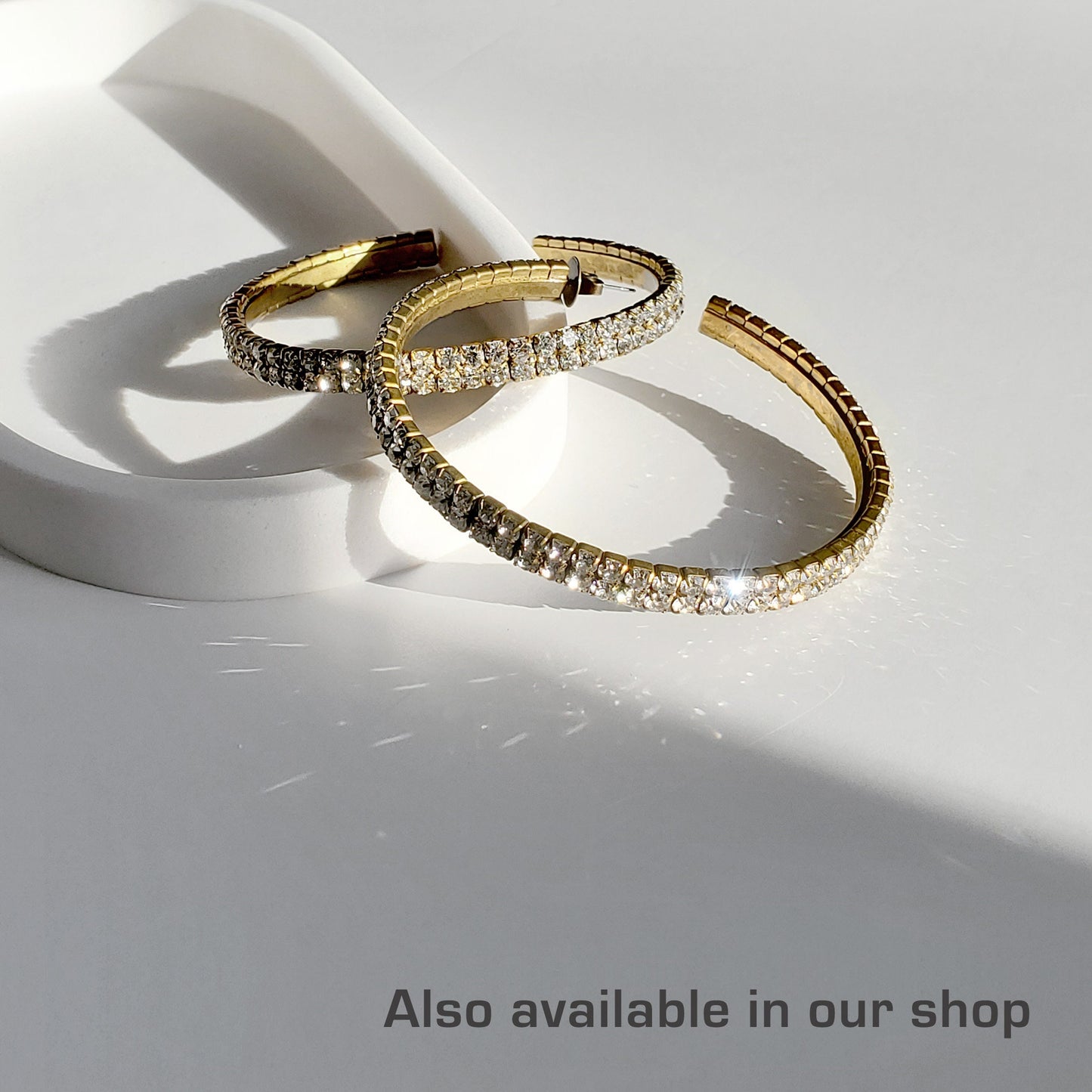 Large White Gold Hoop Earrings