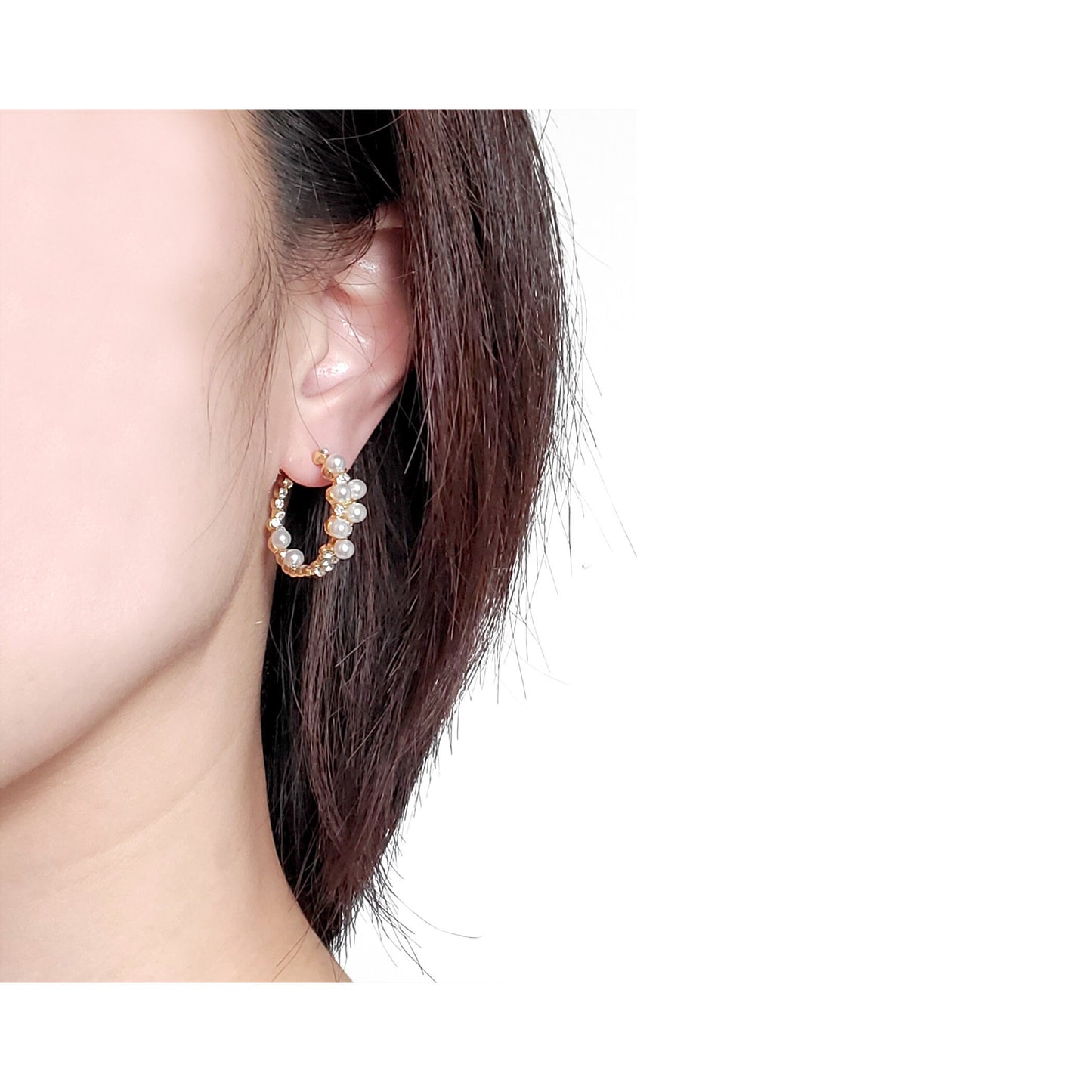 Cluster Pearl Hoops