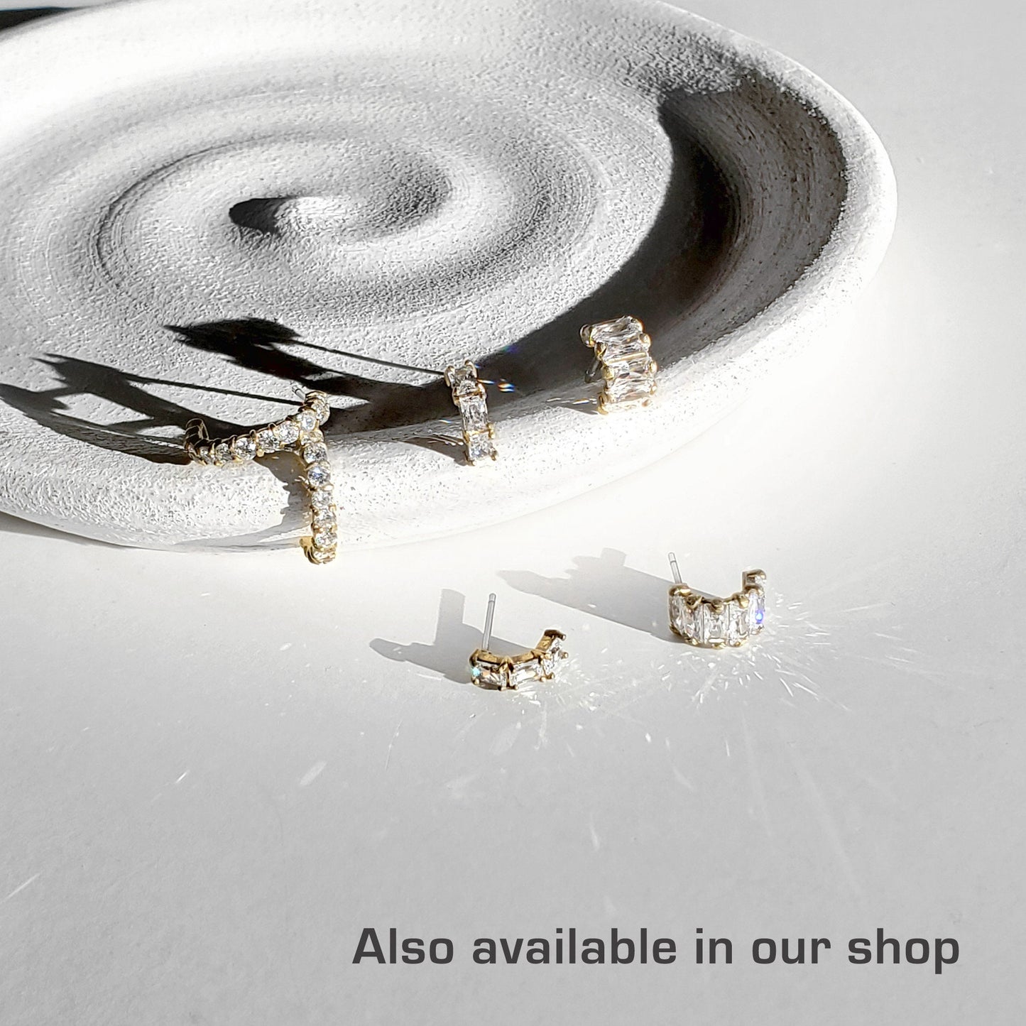 Tiny Pave Circle Earrings