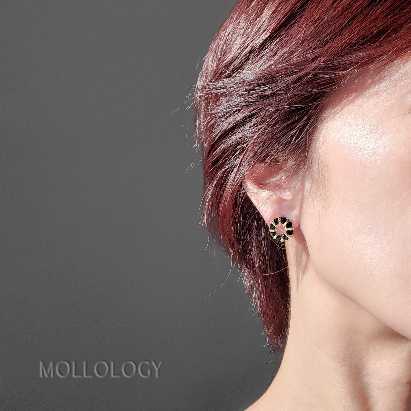 Sapphire Circle Earrings
