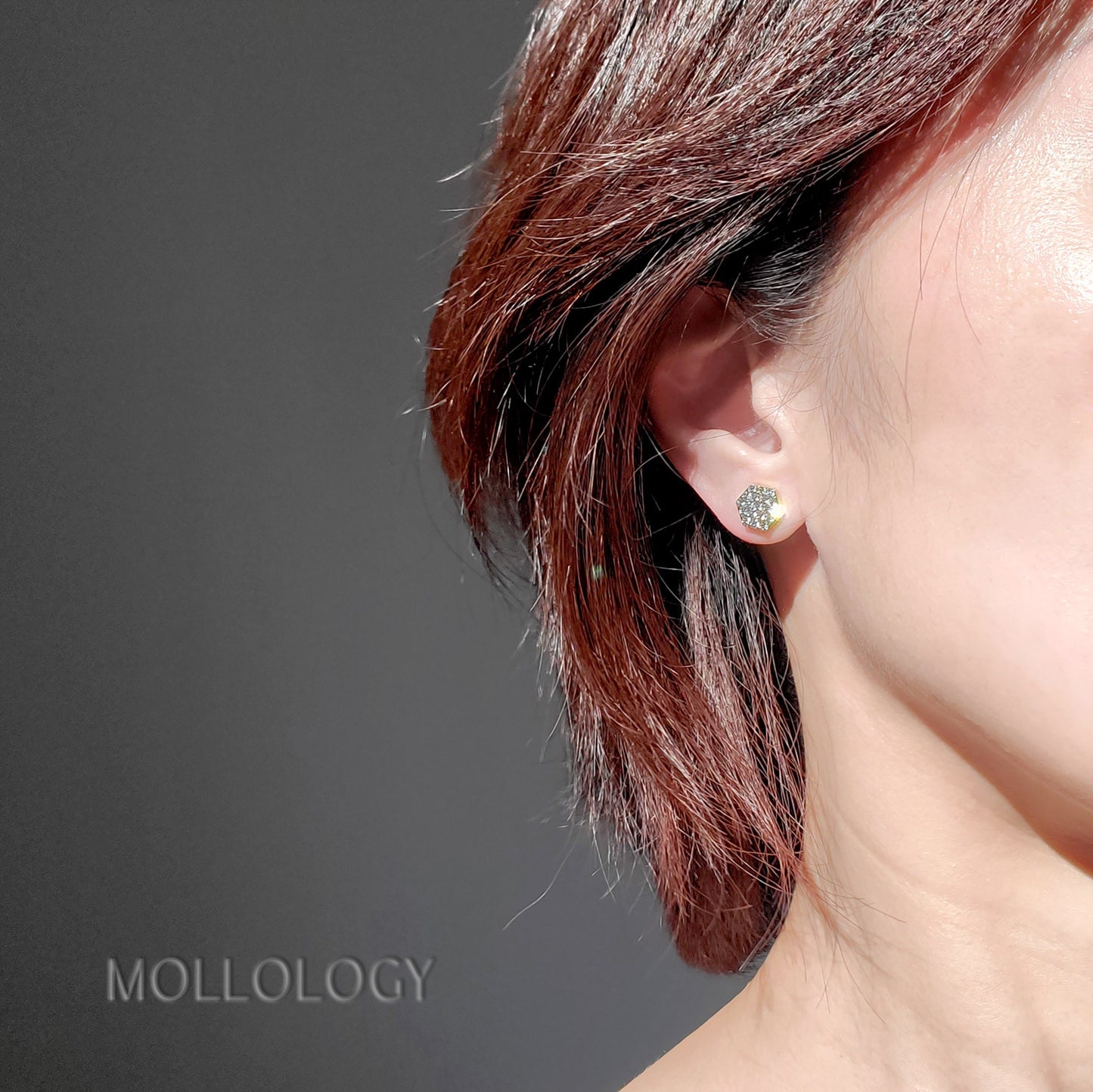 Hexagon Stud Earrings