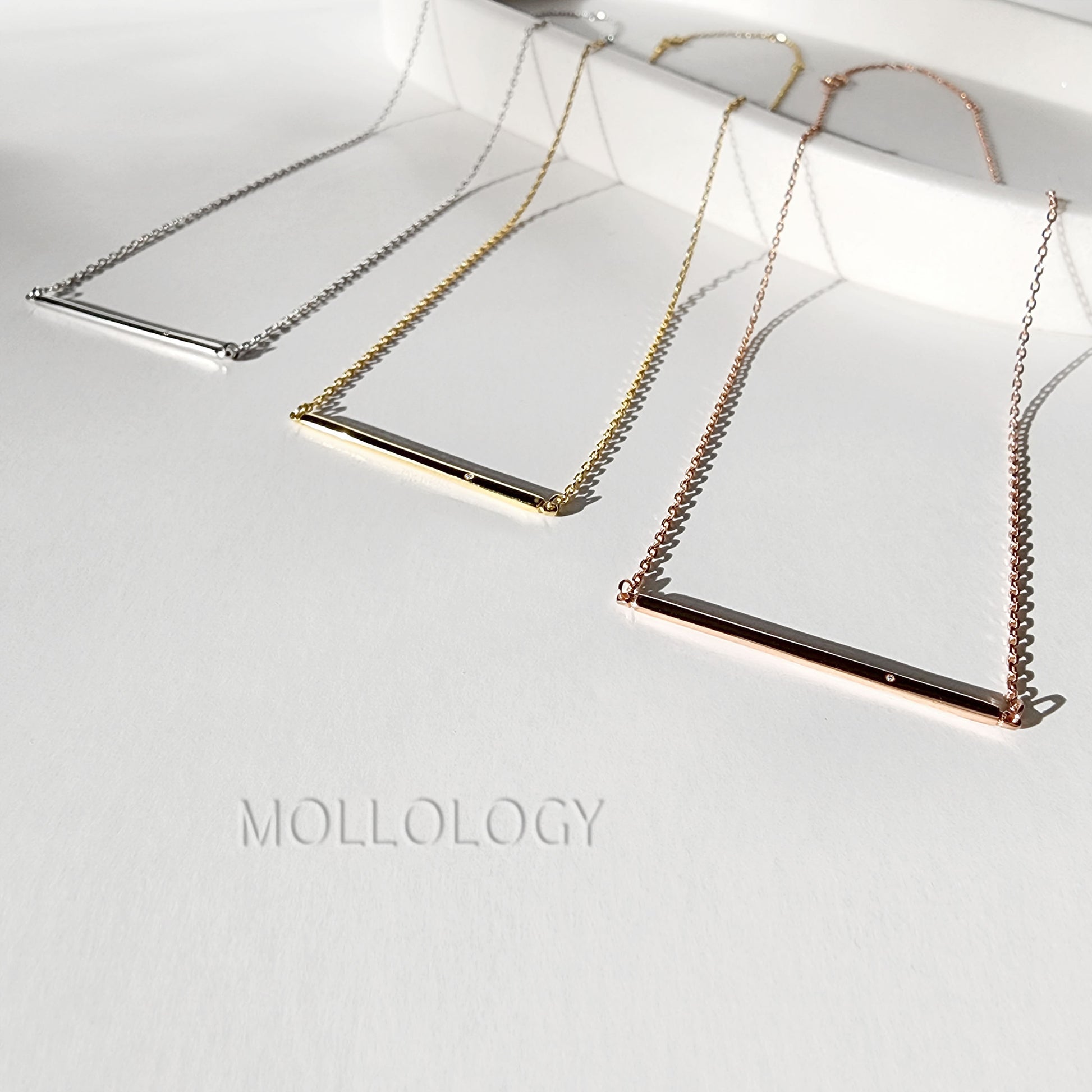 Bar Necklace, Minimal Bar Necklace, Dainty CZ Necklace, Tiny Diamond Necklace, Pavé Necklace, Silver Necklace, Dainty Necklace, Gift for Her 