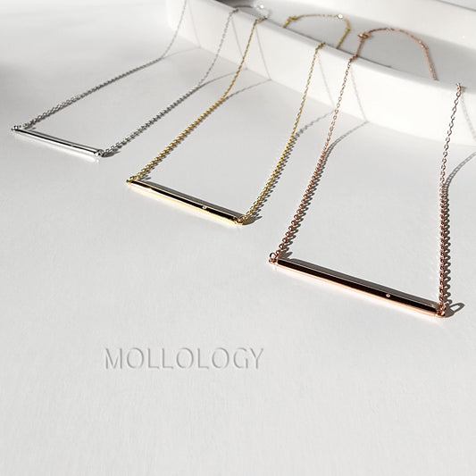 Bar Necklace, Minimal Bar Necklace, Dainty CZ Necklace, Tiny Diamond Necklace, Pavé Necklace, Silver Necklace, Dainty Necklace, Gift for Her 