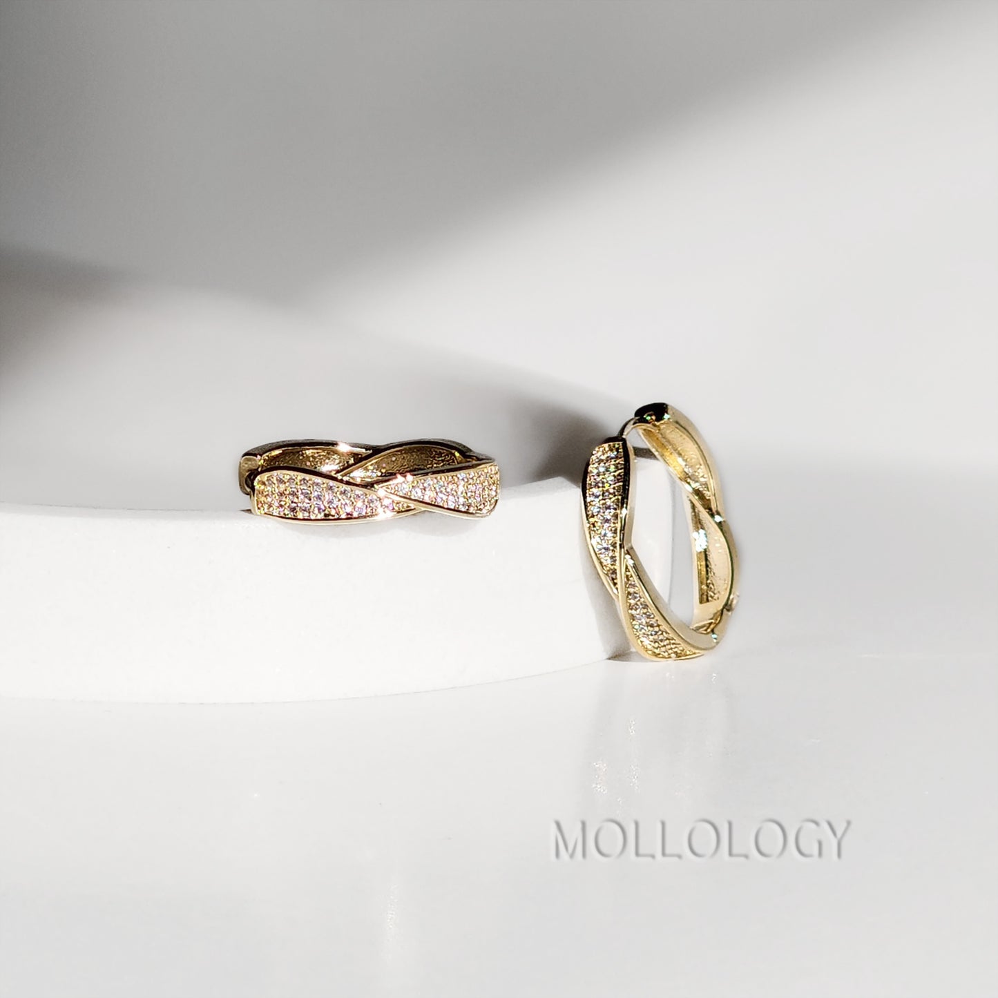 twisted pave earring