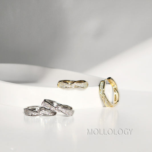 twisted pave earring