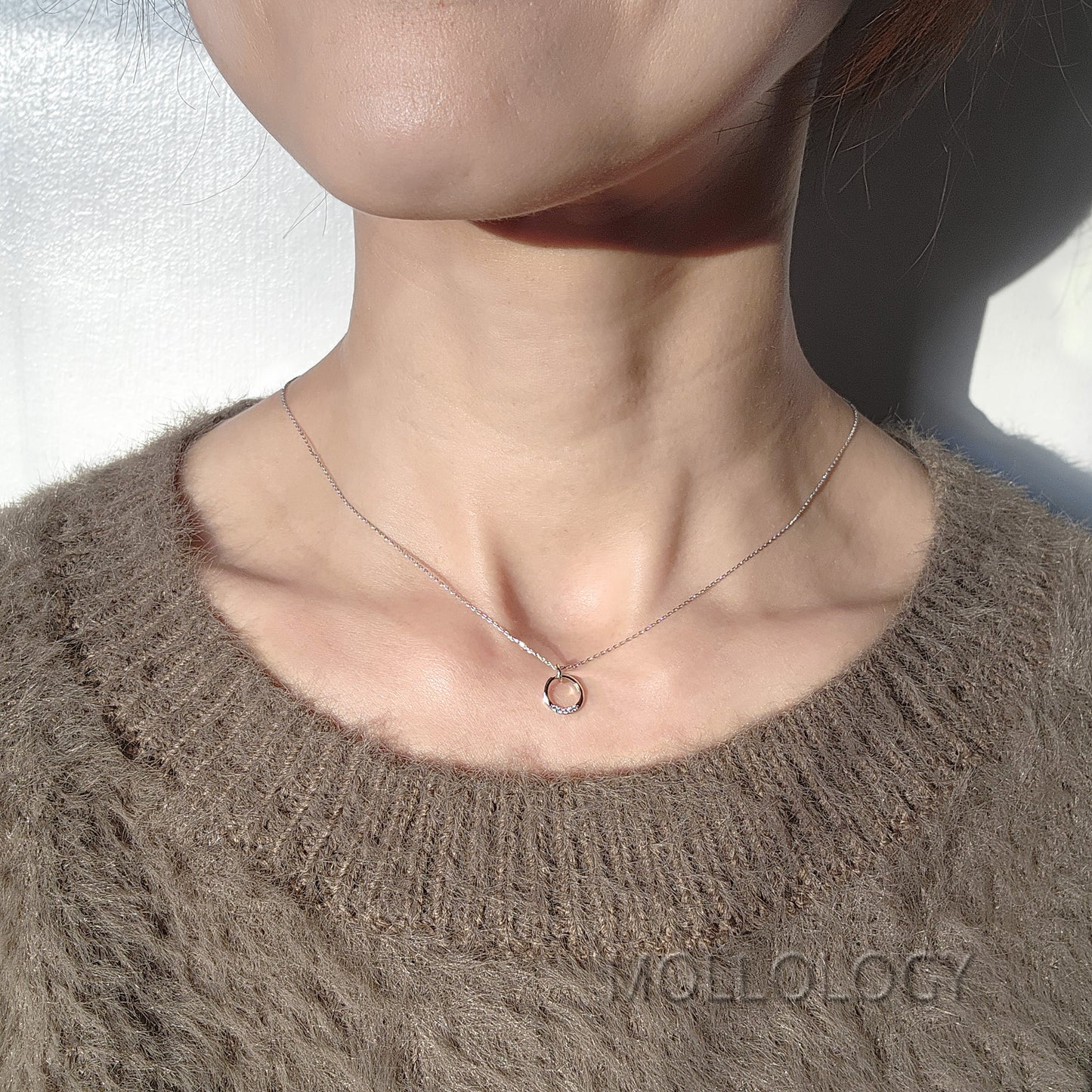 This Dainty Circle Necklace is a timeless symbol of unity, eternity, and effortless style. Handcrafted with care, it features a delicate open circle pendant accented with sparkling pave cubic zirconia perfect for everyday wear, layering, or gifting. A meaningful choice for girlfriends, wives, moms, or anyone who loves minimalist jewelry. Includes a free note card upon request and fast shipping.