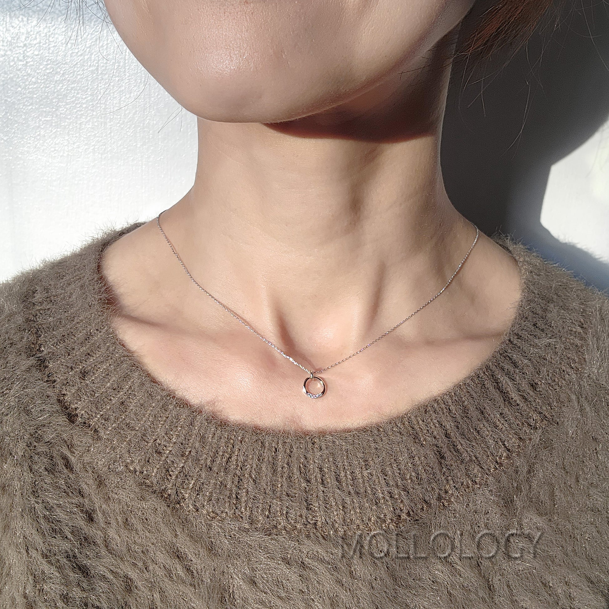 This Dainty Circle Necklace is a timeless symbol of unity, eternity, and effortless style. Handcrafted with care, it features a delicate open circle pendant accented with sparkling pave cubic zirconia perfect for everyday wear, layering, or gifting. A meaningful choice for girlfriends, wives, moms, or anyone who loves minimalist jewelry. Includes a free note card upon request and fast shipping.
