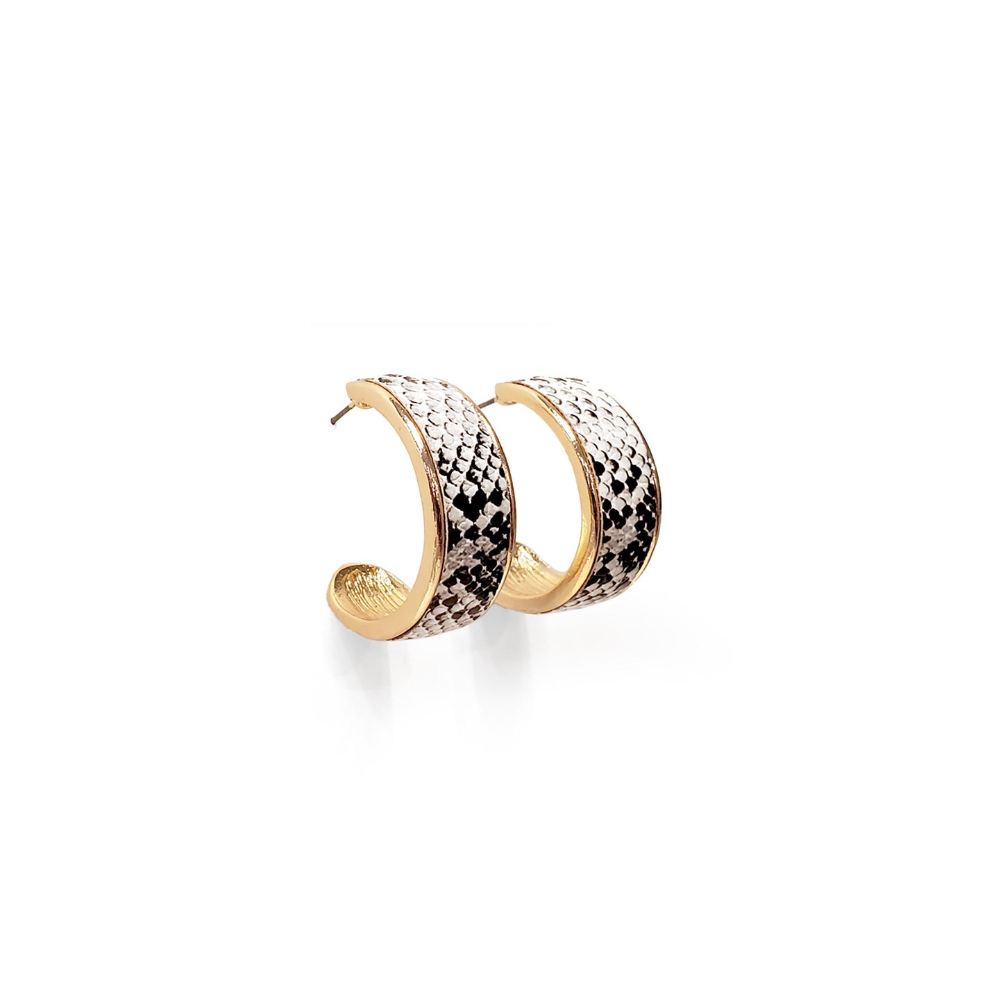 chunky gold hoops, hoop earrings, animal print, leather hoops, statement earrings