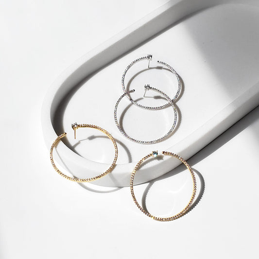 Large Pavé Hoops
