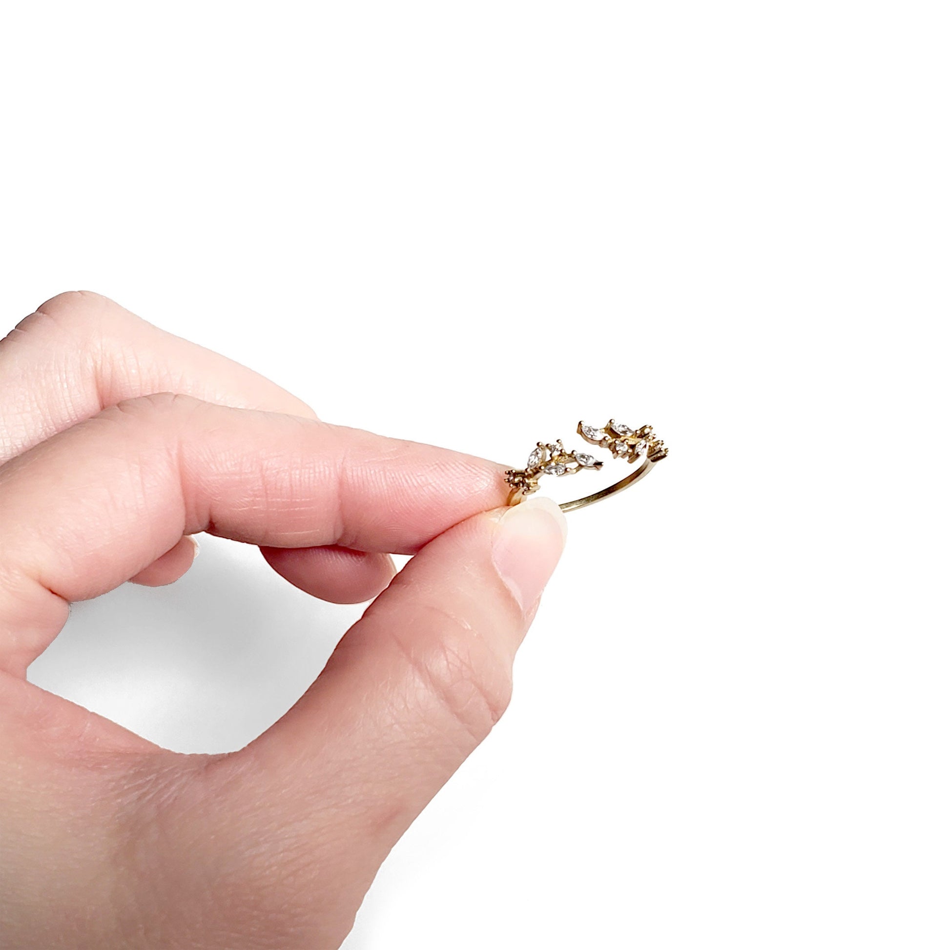 gold leafy ring
