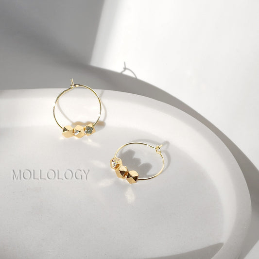 Gold Bead Huggies