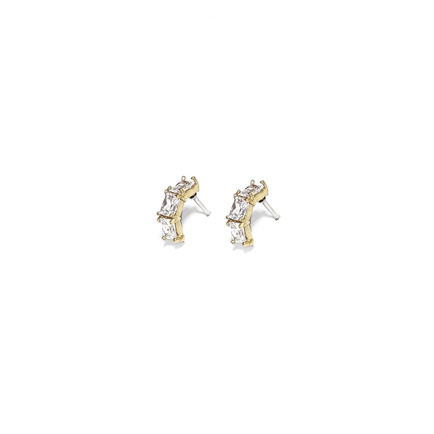 Mini Baguette Huggie Studs