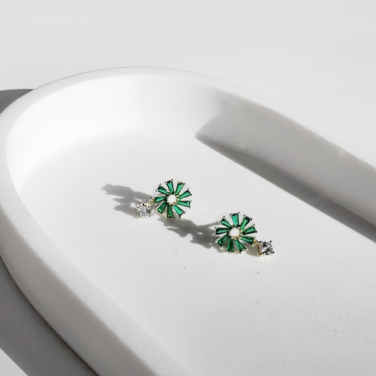 Emerald Baguette Earrings