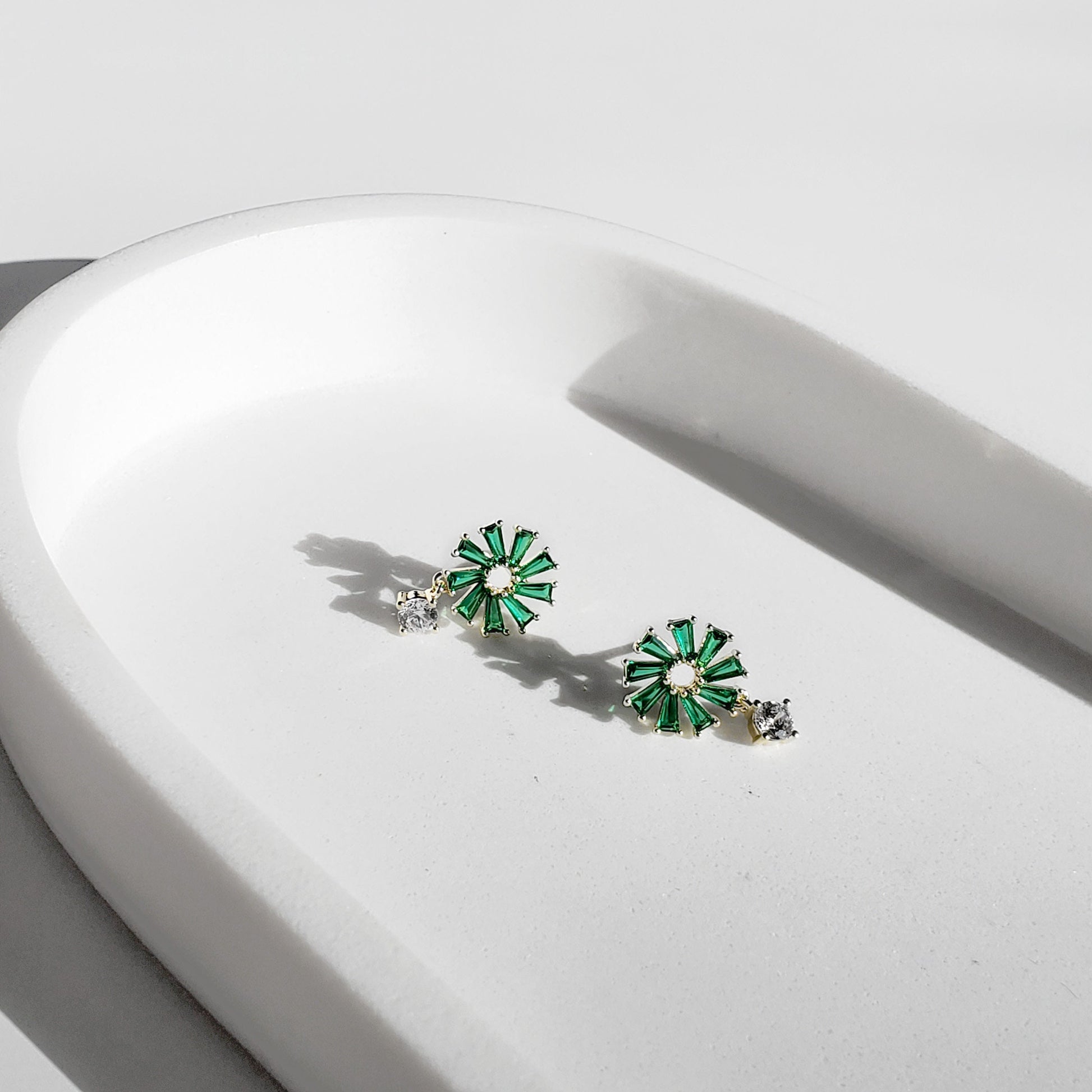 Emerald Baguette Earrings