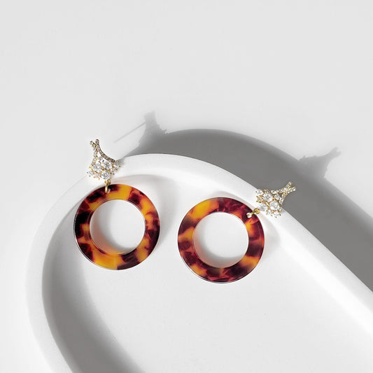 Tortoise Circle Earrings

