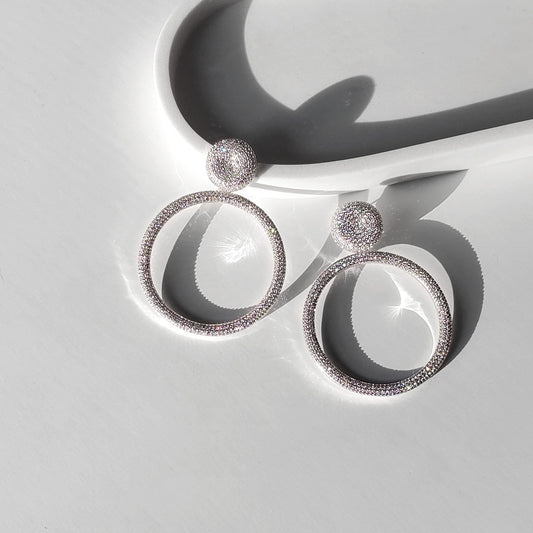 Large White Gold Hoop Earrings