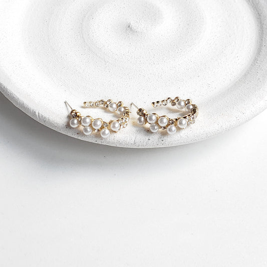 Cluster Pearl Hoops