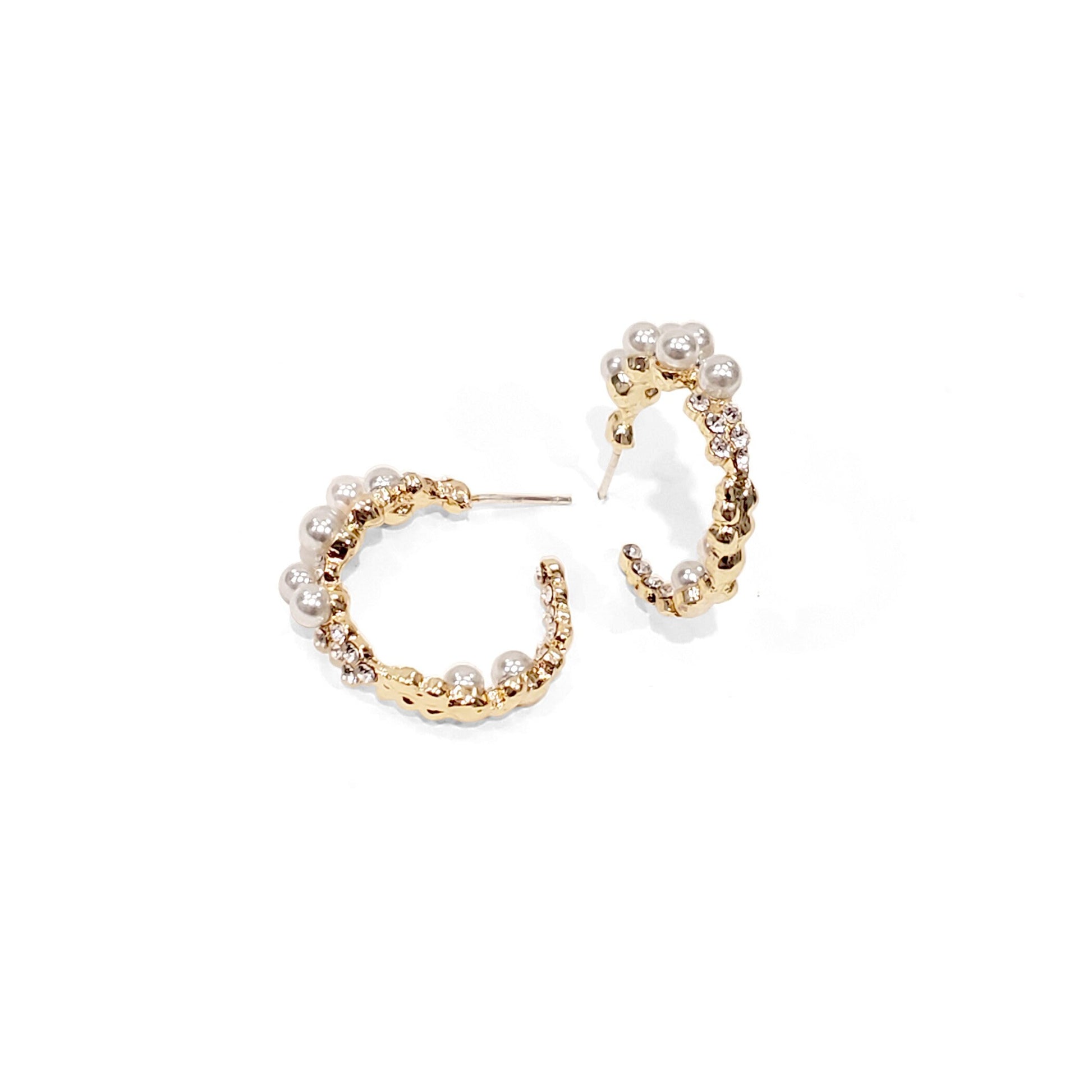 Cluster Pearl Hoops