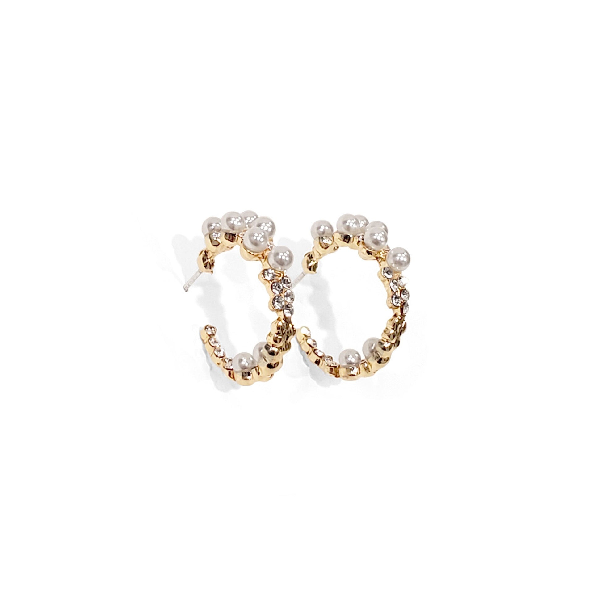 Cluster Pearl Hoops