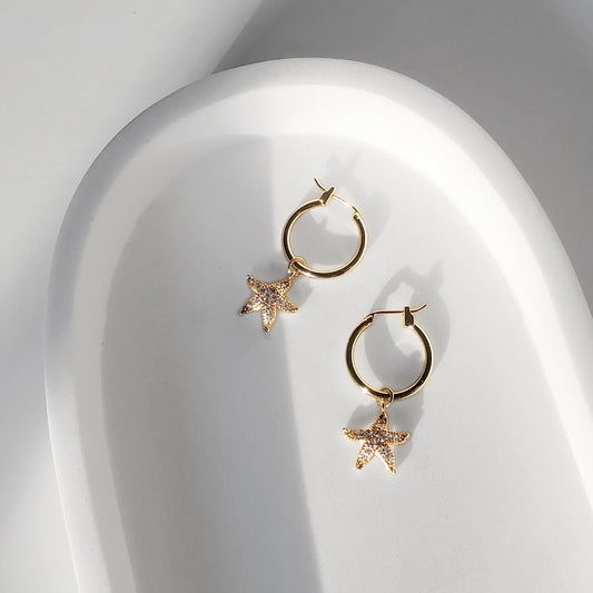 Starfish Hoop Earrings