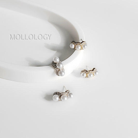 Pearl Curved Earrings
