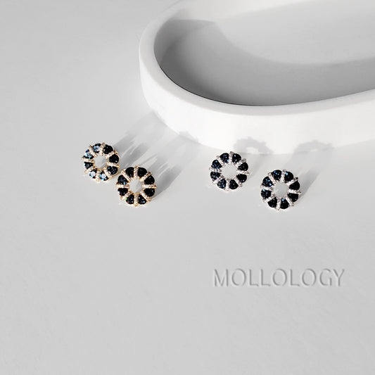 Sapphire Circle Earrings
