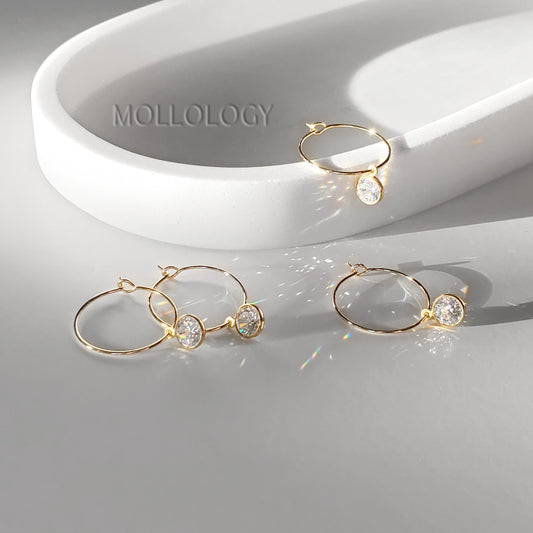 Dainty Gold CZ Hoops