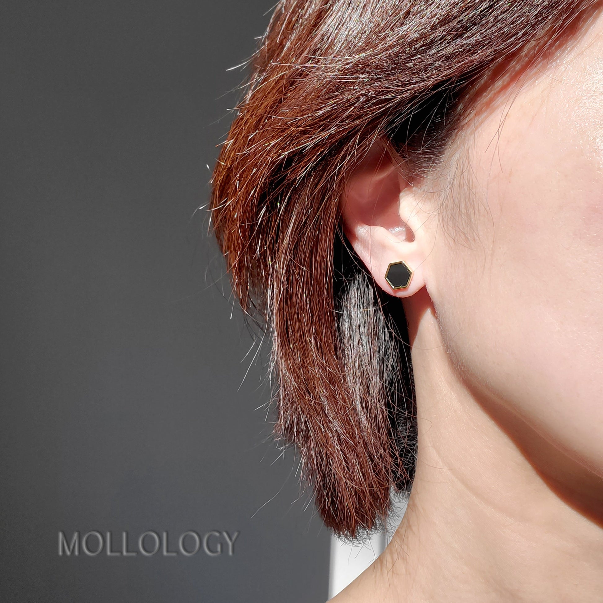 Hexagon Stud Earrings