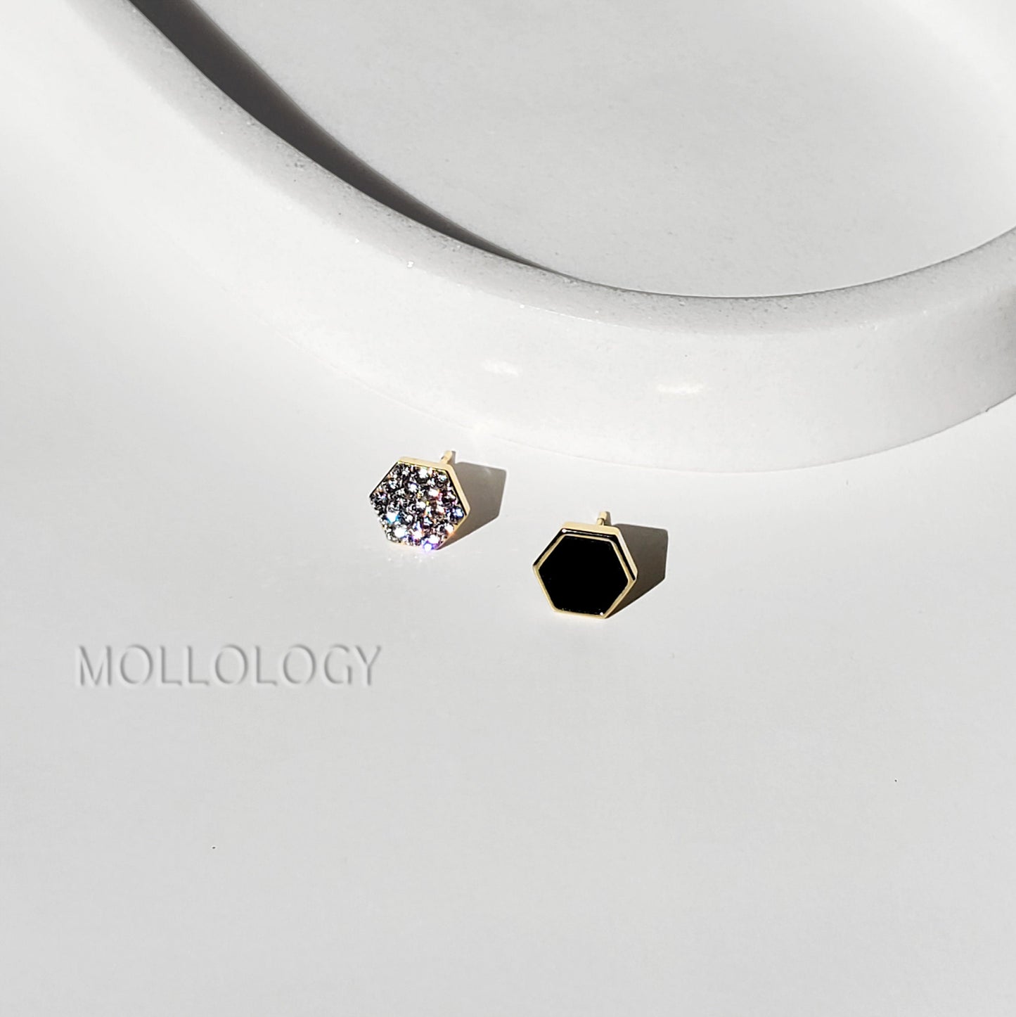 Hexagon Stud Earrings