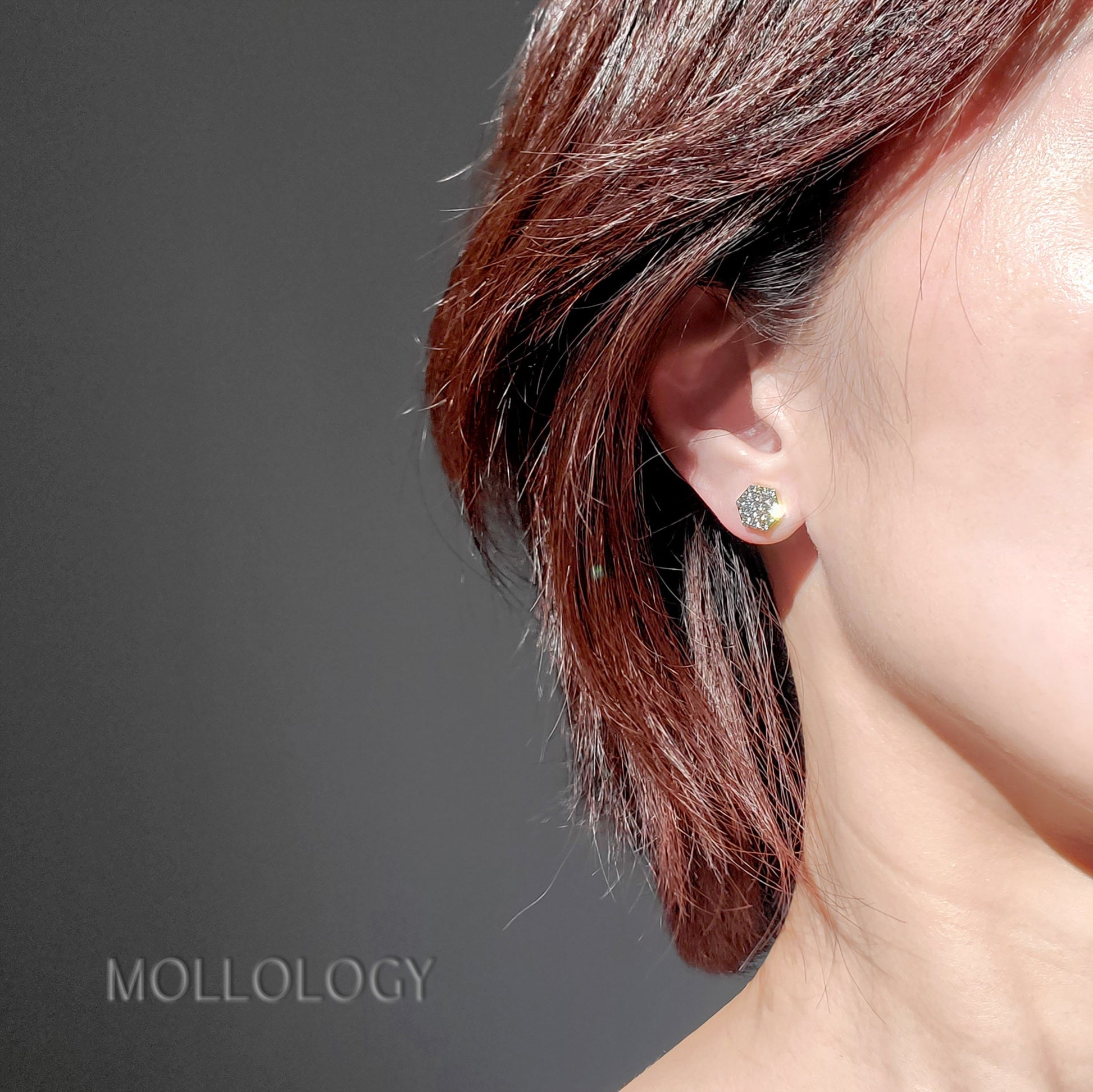 Hexagon Stud Earrings