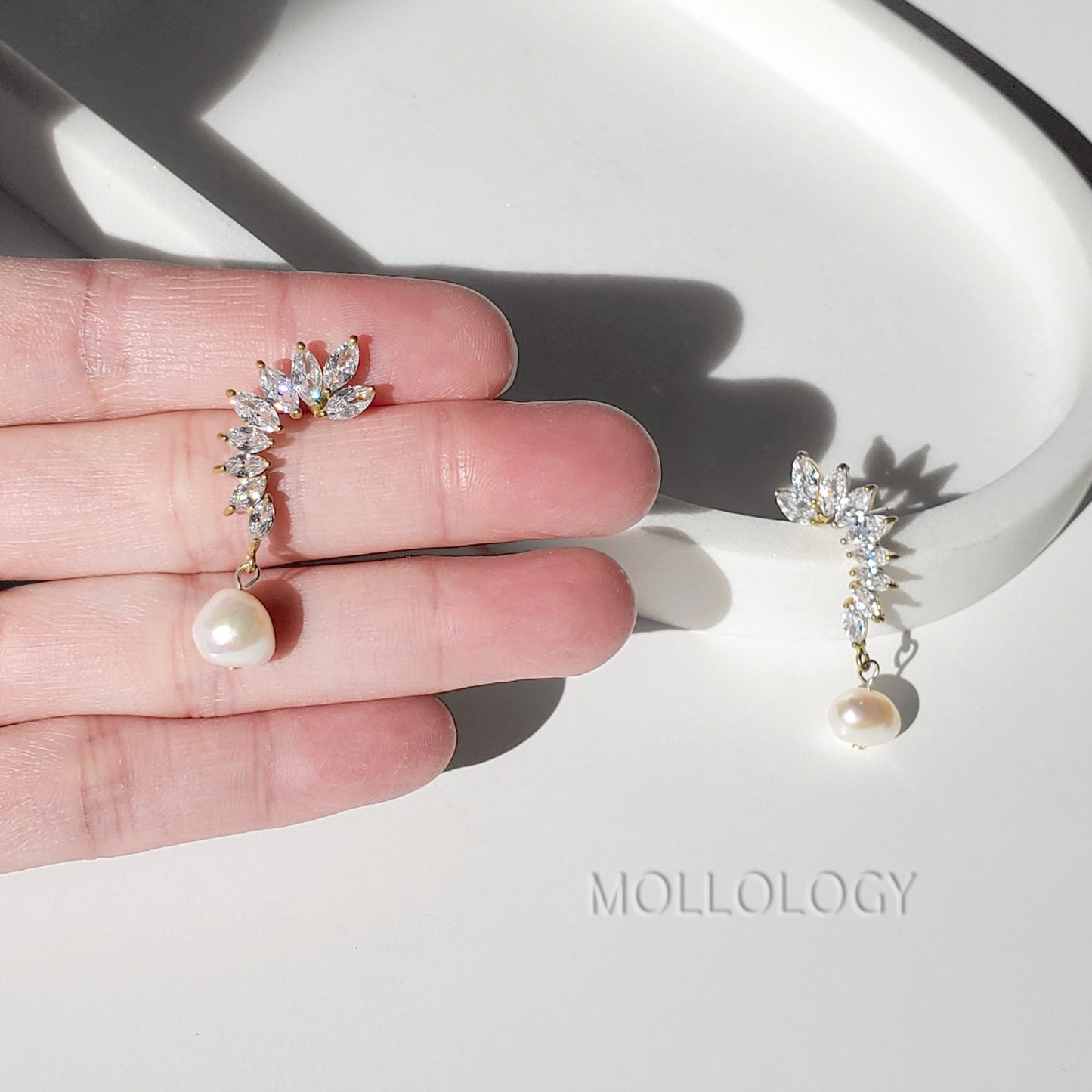 Marquise Pearl Drop Earrings