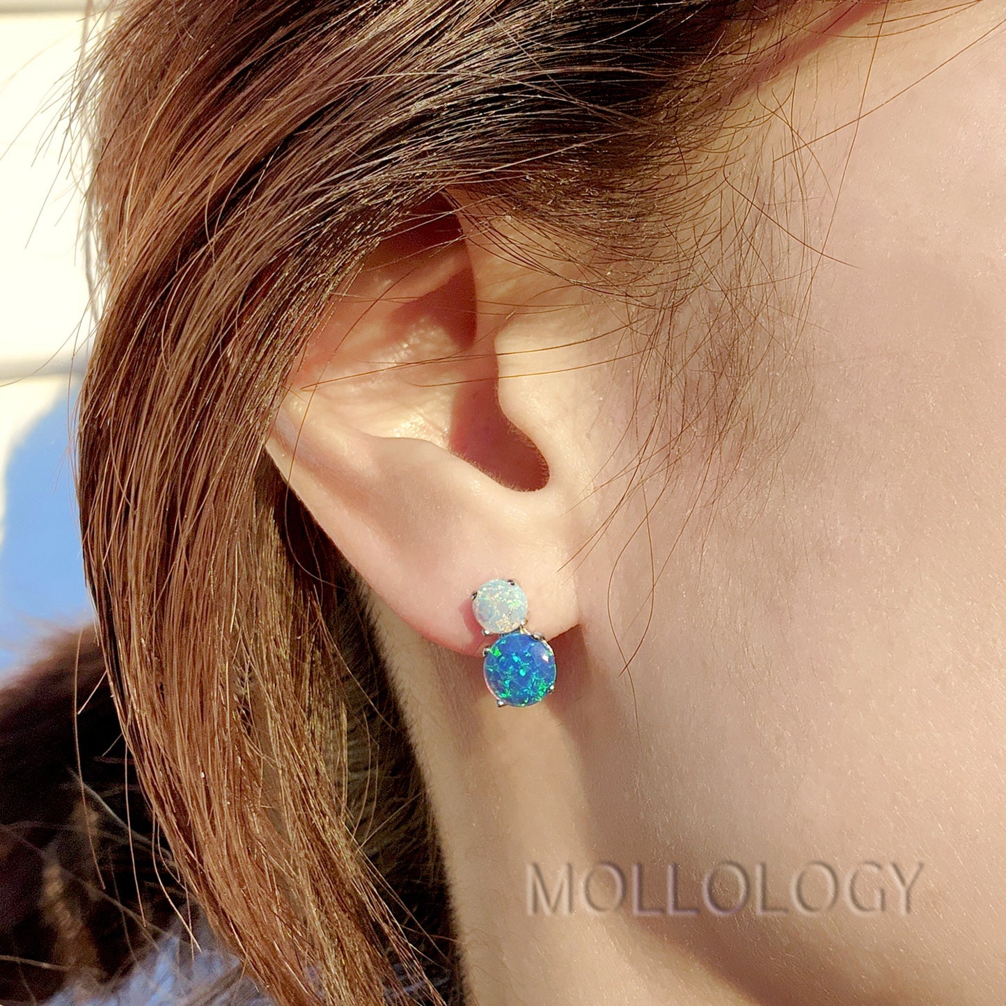 Blue Opal Earrings