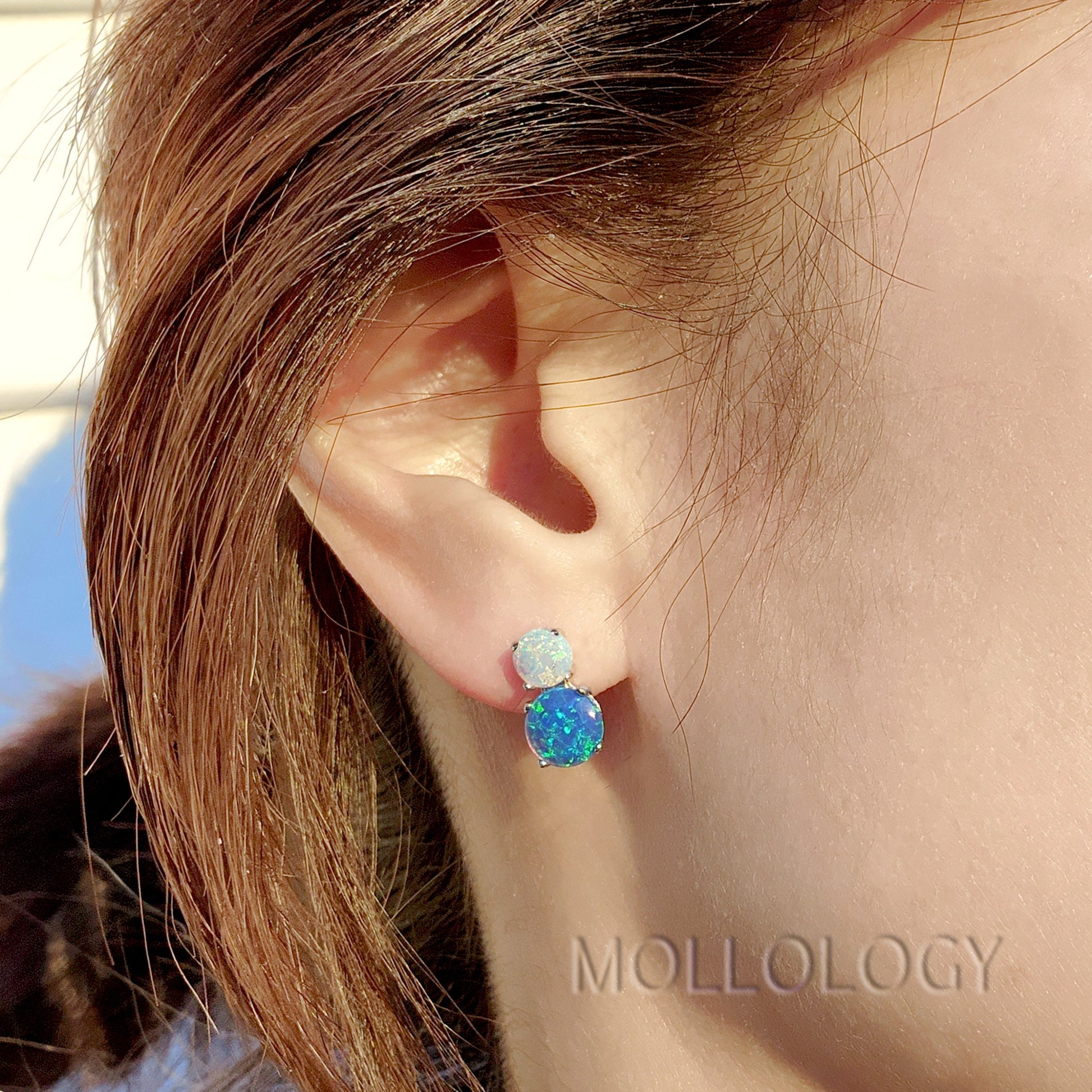Blue Opal Earrings